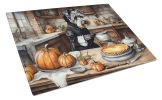 NEW Schnauzer Fall Kitchen Pumpkins Glass Cutting Board Decorative Tempered Glass Kitchen Cutting and Serving Board Large Size Chopping Board