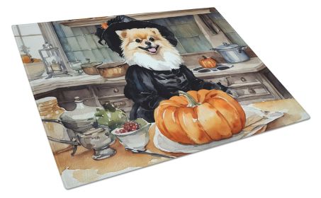 NEW Pomeranian Fall Kitchen Pumpkins Glass Cutting Board Decorative Tempered Glass Kitchen Cutting and Serving Board Large Size Chopping Board