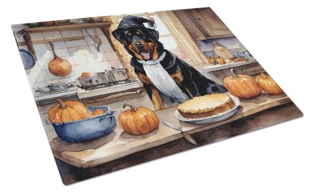 NEW Rottweiler Fall Kitchen Pumpkins Glass Cutting Board Decorative Tempered Glass Kitchen Cutting and Serving Board Large Size Chopping Board