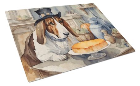 NEW Basset Hound Fall Kitchen Pumpkins Glass Cutting Board Decorative Tempered Glass Kitchen Cutting and Serving Board Large Size Chopping Board