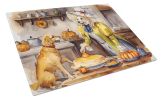 NEW Yellow Lab Fall Kitchen Pumpkins Glass Cutting Board Decorative Tempered Glass Kitchen Cutting and Serving Board Large Size Chopping Board