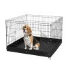 Dog Playpen, 4 Pcs 24 x 36 in Panels Foldable Metal Pet Exercise Pen, Dog Fence Indoor and Outdoor Pen with Door and 600D Oxford Fabric Bottom Pad