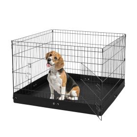 Dog Playpen, 4 Pcs 24 x 36 in Panels Foldable Metal Pet Exercise Pen, Dog Fence Indoor and Outdoor Pen with Door and 600D Oxford Fabric Bottom Pad