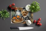 NEW Yorkie Fall Kitchen Pumpkins Glass Cutting Board Decorative Tempered Glass Kitchen Cutting and Serving Board Large Size Chopping Board