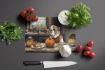 NEW English Bulldog Fall Kitchen Pumpkins Glass Cutting Board Decorative Tempered Glass Kitchen Cutting and Serving Board Large Size Chopping Board