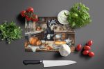 NEW Schnauzer Fall Kitchen Pumpkins Glass Cutting Board Decorative Tempered Glass Kitchen Cutting and Serving Board Large Size Chopping Board