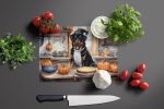 NEW Rottweiler Fall Kitchen Pumpkins Glass Cutting Board Decorative Tempered Glass Kitchen Cutting and Serving Board Large Size Chopping Board