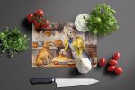 NEW Yellow Lab Fall Kitchen Pumpkins Glass Cutting Board Decorative Tempered Glass Kitchen Cutting and Serving Board Large Size Chopping Board