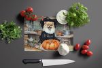 NEW Pomeranian Fall Kitchen Pumpkins Glass Cutting Board Decorative Tempered Glass Kitchen Cutting and Serving Board Large Size Chopping Board