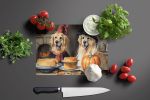 NEW Golden Retriever Fall Kitchen Pumpkins Glass Cutting Board Decorative Tempered Glass Kitchen Cutting and Serving Board Large Size Chopping Board