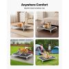 Elevated Dog Bed for Large Dogs, Portable Raised Dog Cot with Aluminum Tube Metal Frame and Breathable Textilene Mesh